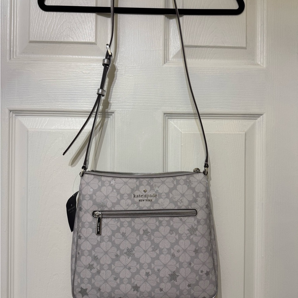 Kate Spade Flower and stars  platinum Crossbody Bag